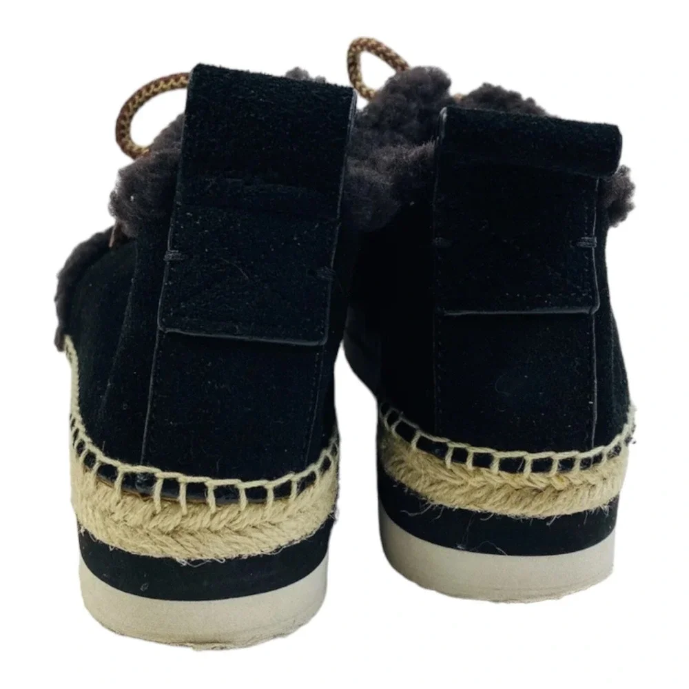 SEE By CHLOE Brown‎ Suede Leather & Shearling Chukka Boots Size 41